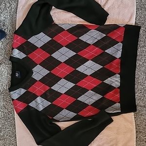 Cambridge classics argyle black/gray/red sweater